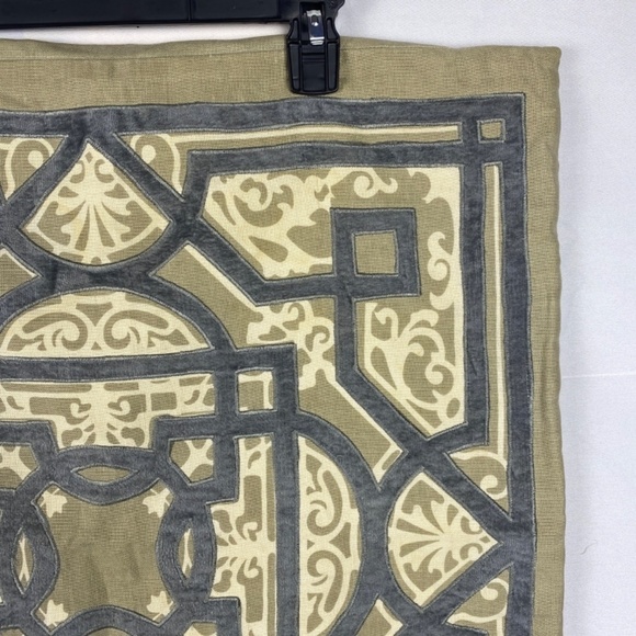 Z Gallerie Euro Pillow Cover Sham Set (2) Linen Cotton 22 X 22 Blue Taupe Cream - Picture 3 of 11